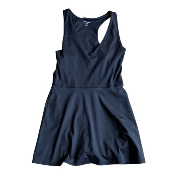 Reformation Bella Black Ecomove workout active dress race back black large - Picture 4 of 8